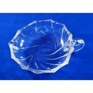 Val St Lambert Royal Swirl Nappy Candy Dish Bowl Belgium Signed